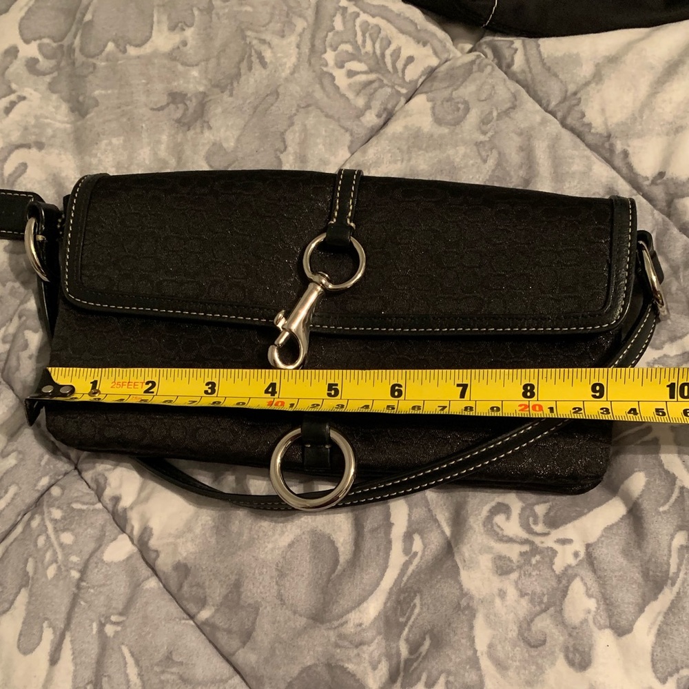 Coach bag black dressy signature print fabric